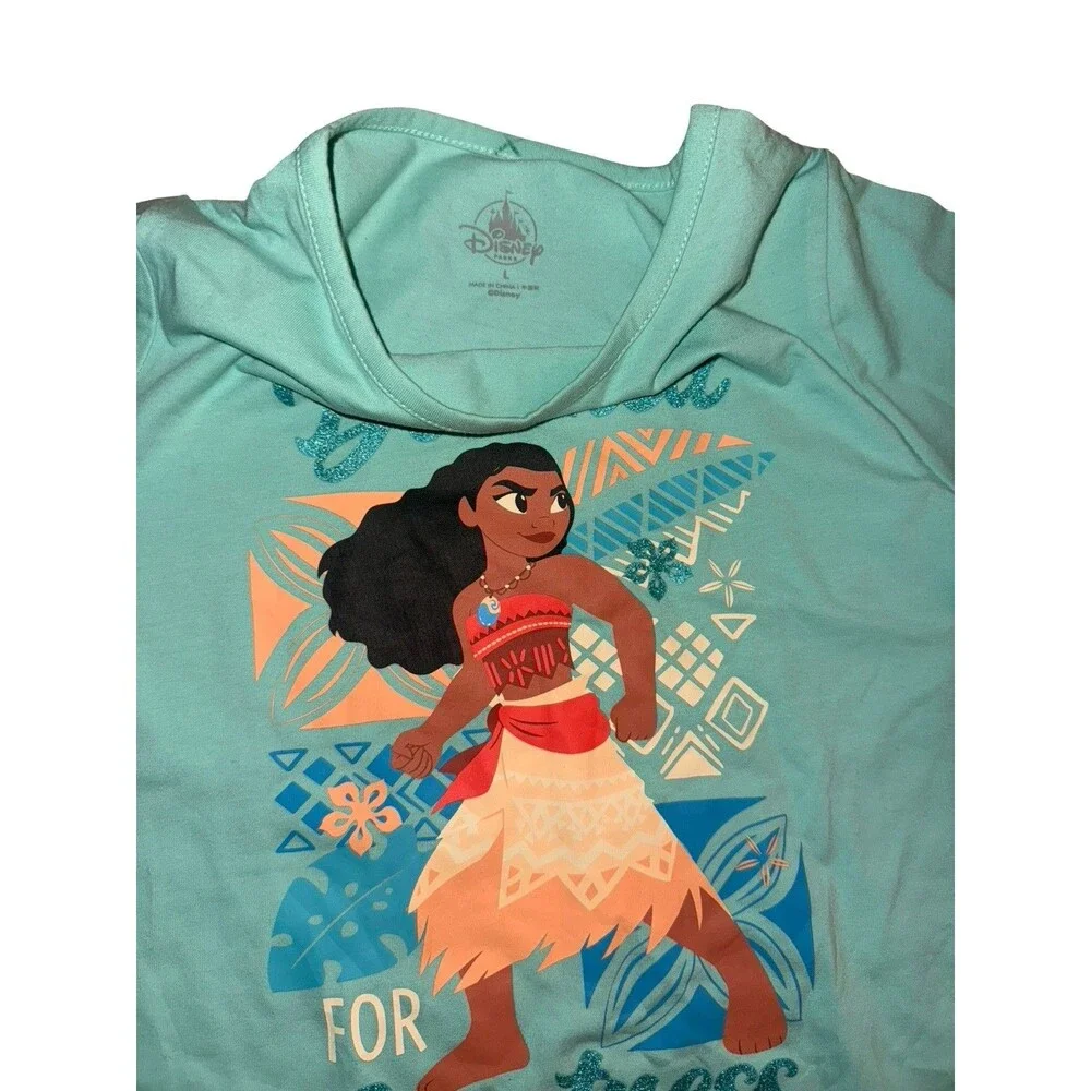 Disney Moana Girls Outfit Set  Shirt Shorts Hat Socks Pua Vacation Bundle Large